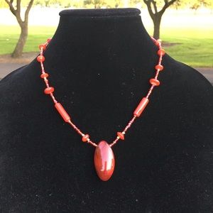 Multi Beads Red Necklace